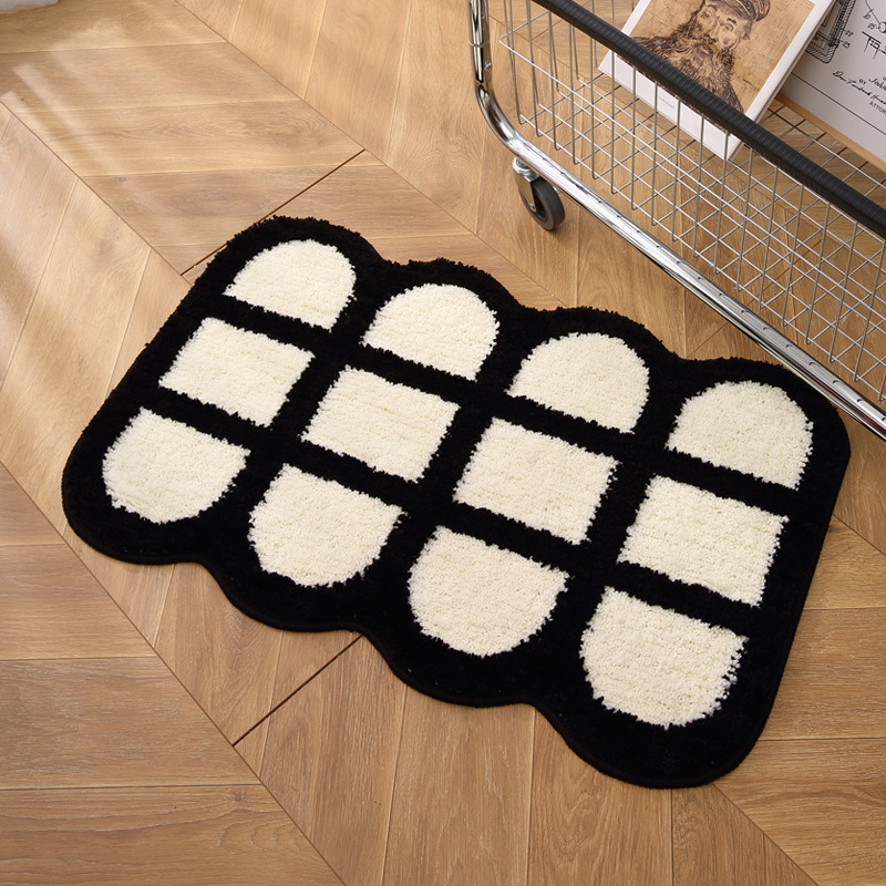 Designer carpet bathroom absorbent floor mat household thickened fluff bathroom non-slip foot mat flocked carpet