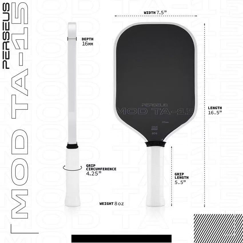 Perseus 16mm MOD TA-15 Pro Player Edition T700 Propulsion EVA Foam Filling Core Pickleball Paddle USAPA Approved