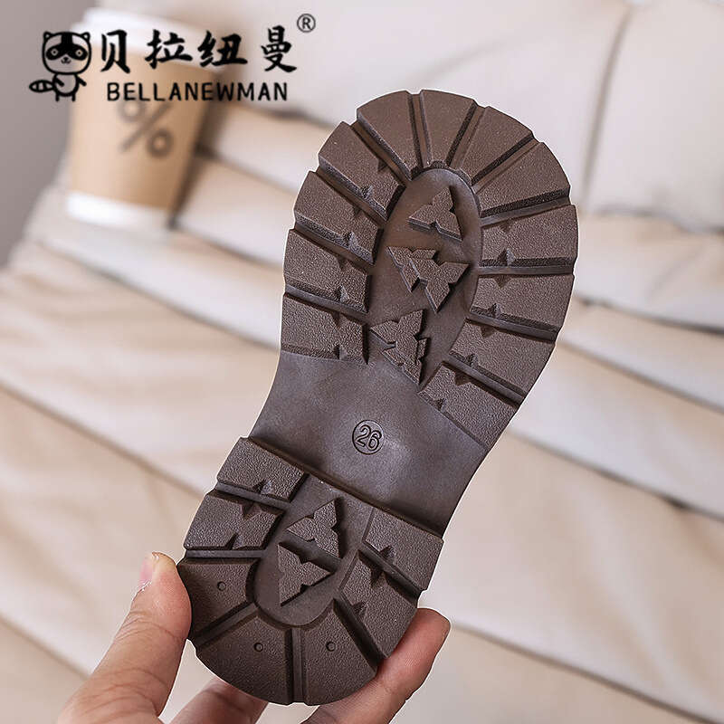 Girls' Fashion Slim 2024 Autumn New Medium and Large Children's Leather Short British Style Martin Boots