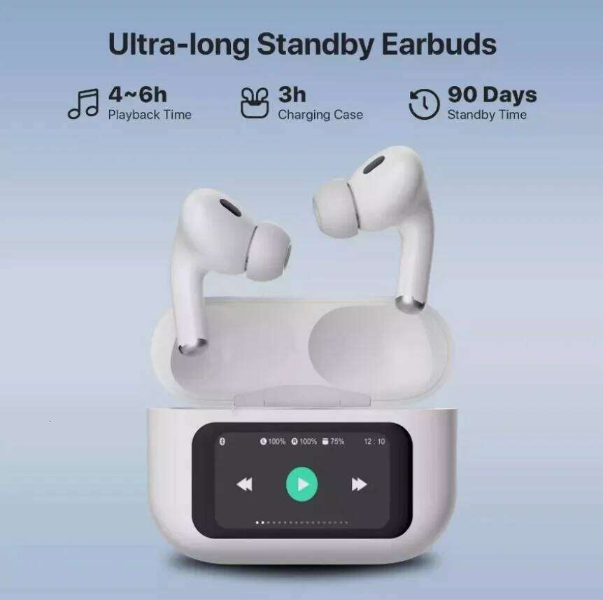 A9 Pro Earbuds Headphones Wireless Earphones Bluetooth 5.4 Touch Screen
