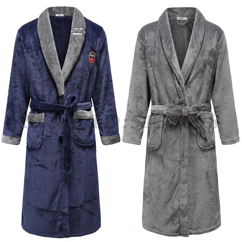 Winter Coral Fleece Sleepwear Couples Sleeping Robe Womens Home Clothes Bathrobe Mens Oversize Flannel Thickened Yukata 250710