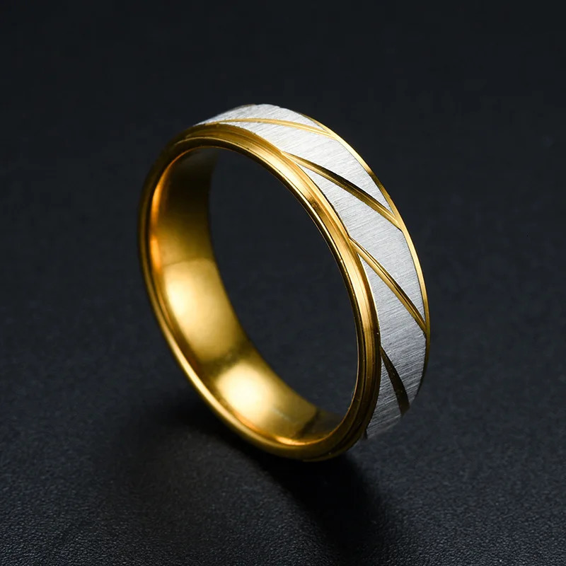 Unique Wave Pattern Couple Rings For Men Women High Quality Stainless Steel Ring Engagement Wedding Jewelry Drop 250704