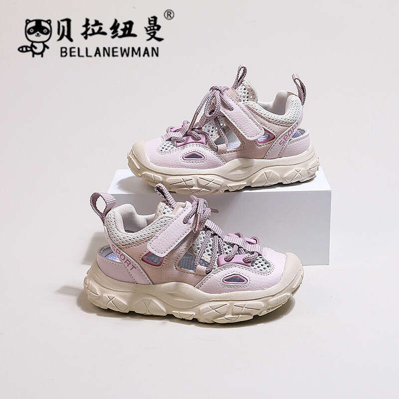 Children's Casual Sandals 2024 Spring Summer New Boys' Single Mesh Breathable Sports Girls' Fashion Dad Shoes