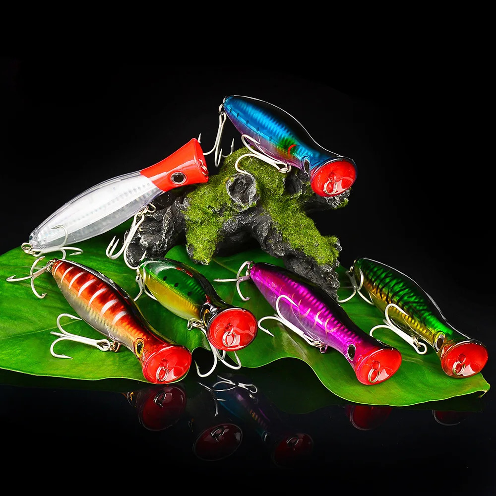 PRO BEROS Big Popper Wobbler Fishing Lure Floating Bait 43g Topwater Whopper Saltwater Lures Isca Artificial Pike Tackle 250708