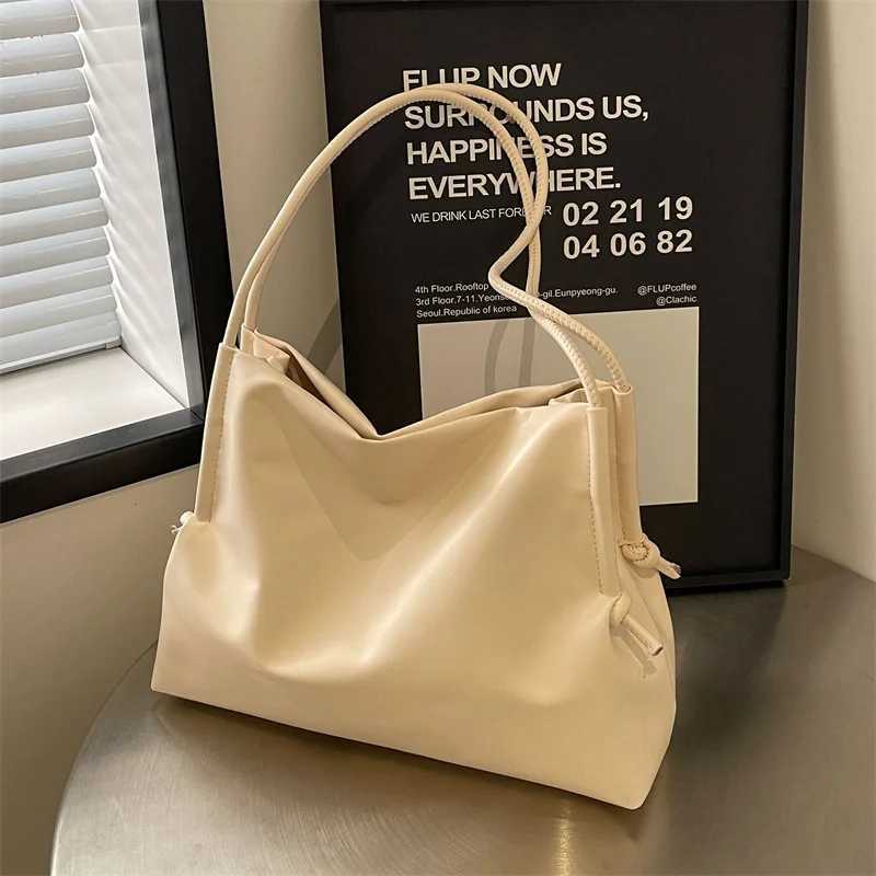 Fi Large-Capacity New Tote Wens Bags Are Solid Color Casual Texture Lazy and Generous Versatile Handbag Shoulder Y250730