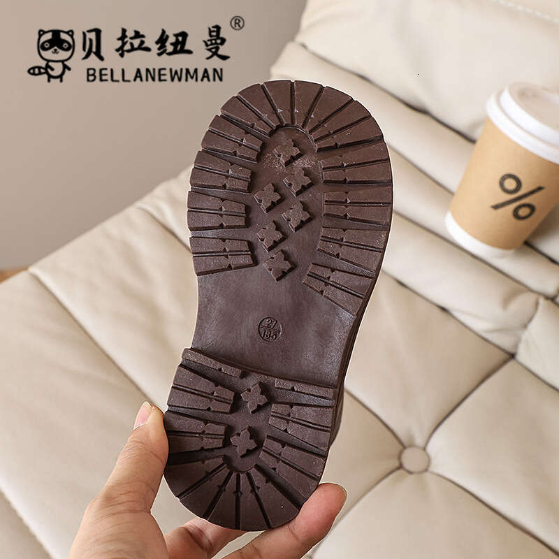 Girls' Fashion Martin 2024 Autumn New Korean Children's British Style Short Boys' Leather Boots for Older Children