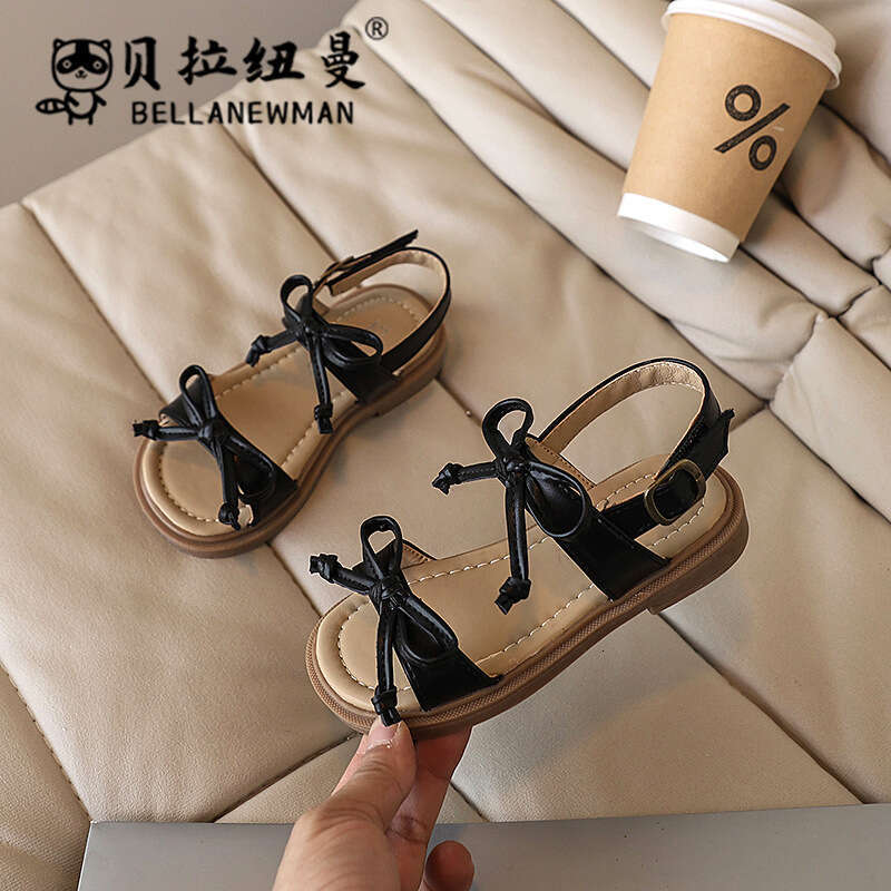 Choice Hot-Selling Girls' Bow Princess Sandals 2025 Summer New Children's Fashion Soft Sole Beach Shoes
