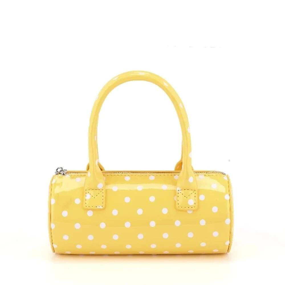 Korean Style Cute Polka Dot Round Cylinder Handbag Women's Unique Design Trendy Shoulder Bag Female Commuting Crossbody Bags