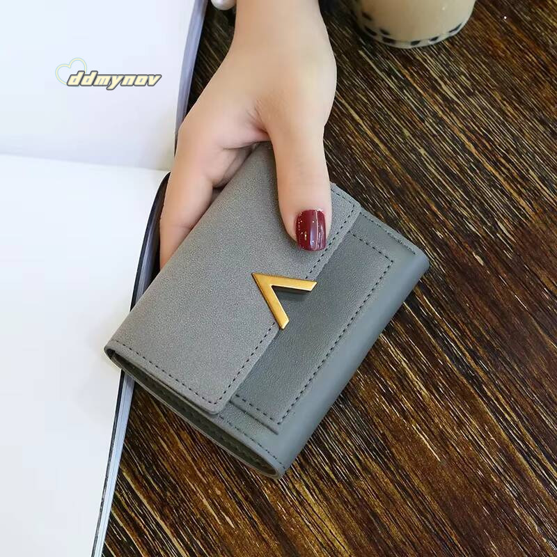 New Women Small Short Leather Wallet Luxury Brand Mini Female Fashion Wallets And Purse Credit Card Holder ddmynov