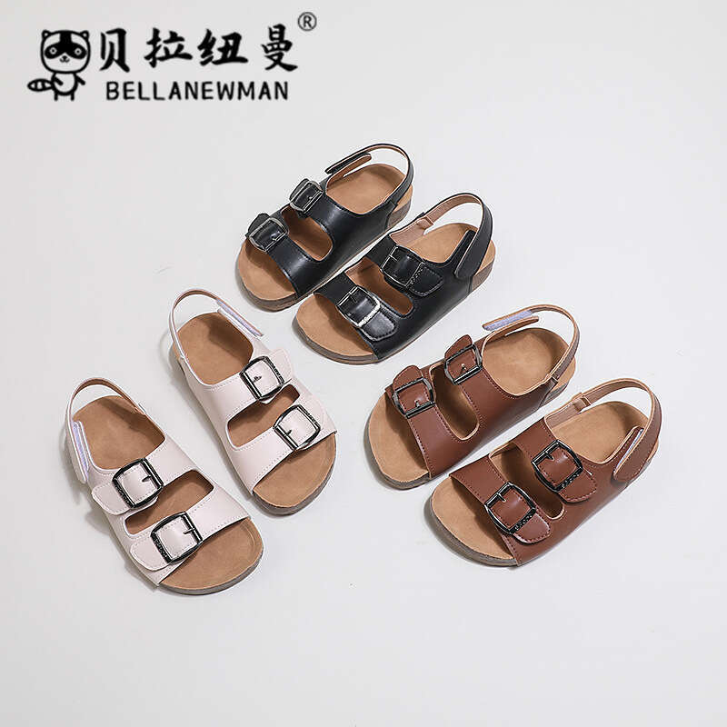 SHEIN Boys' Sandals 2025 Summer New Children's Cork Kids' Big Kids Beach Shoes