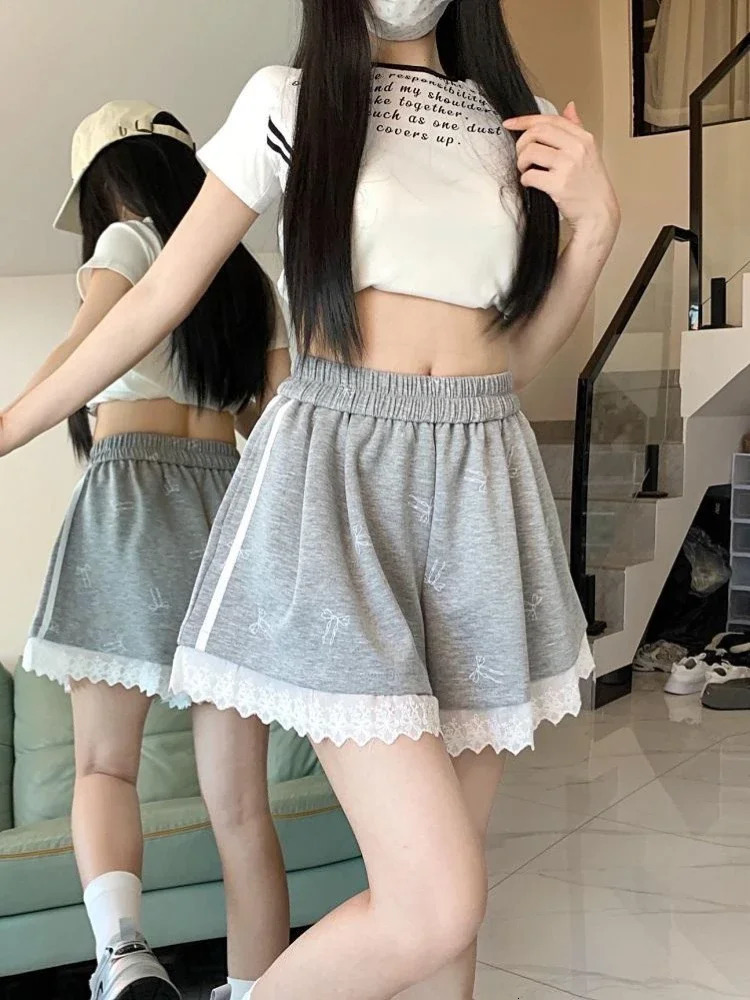 Female Short Pants Cotton Baggy High Waist Kawaii 2000s Clothes Y2k Streetwear Womens Shorts Comfy Outdoor 250704