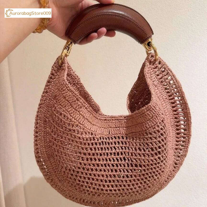 Classic Beach Straw Woven Bags For Women Designer Handbag Purse 2025 New In Sequined Handle Underarm Shoulder