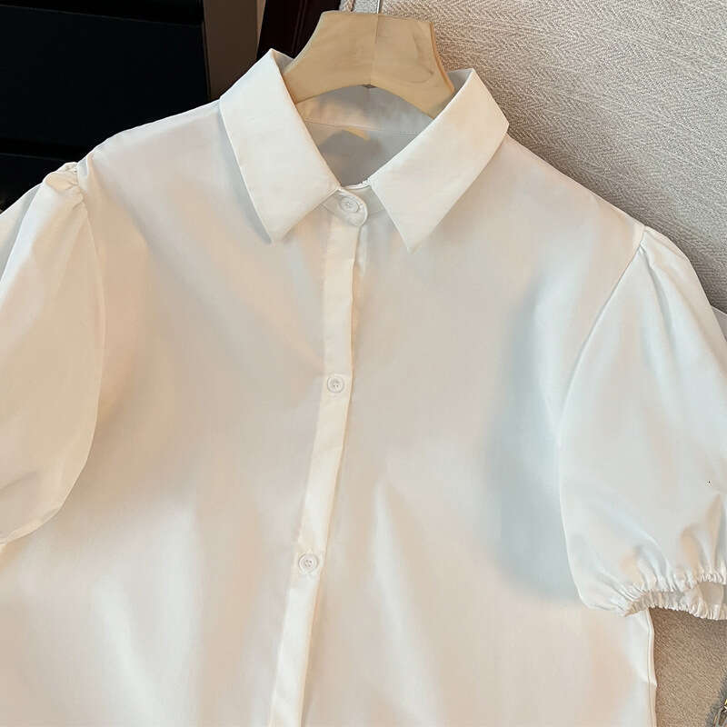 French Style Puff Sleeve Polo Shirt Strap Dress For Women Summer High-End Design Sense Niche Small Petite Two-Piece Set B5