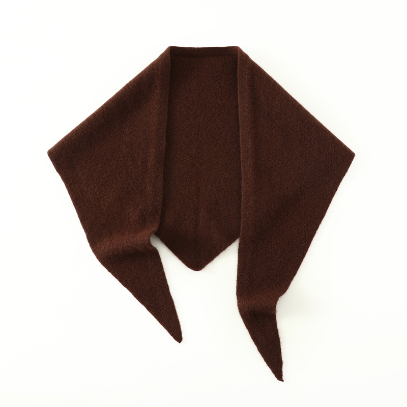 K1818 Australian wool scarf autumn and winter new triangle knitted small shawl solid color warm neck scarf
