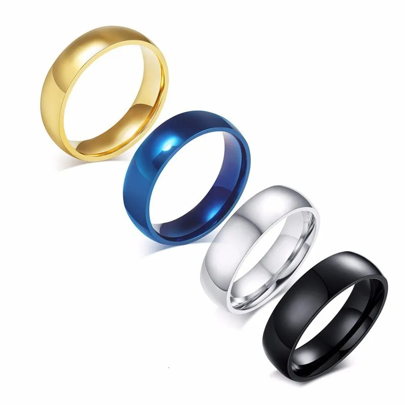 Gold Color Wedding Band Engagement Stainless steel Ring for Women Men US Sizes 4 5 6 7 8 9 10 11 12 13 14 15 250704