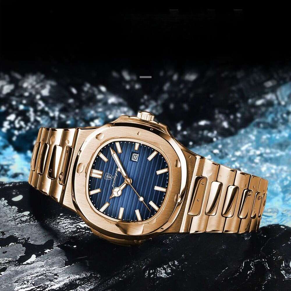 DHwatches Ultra-Thin Men's Watch - Waterproof 50M Luxury Rose Gold Stainless Steel Quartz Dress Watch with Date & Luminous (Model 613 Rose Gold)