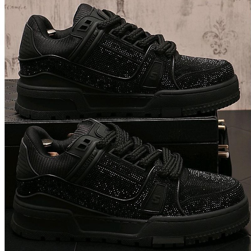 fashion sneaker free shipping Casual shoes trendy board shoes trendy brand rhinestone shoes fashionable personality fashionable versatile men bread sh