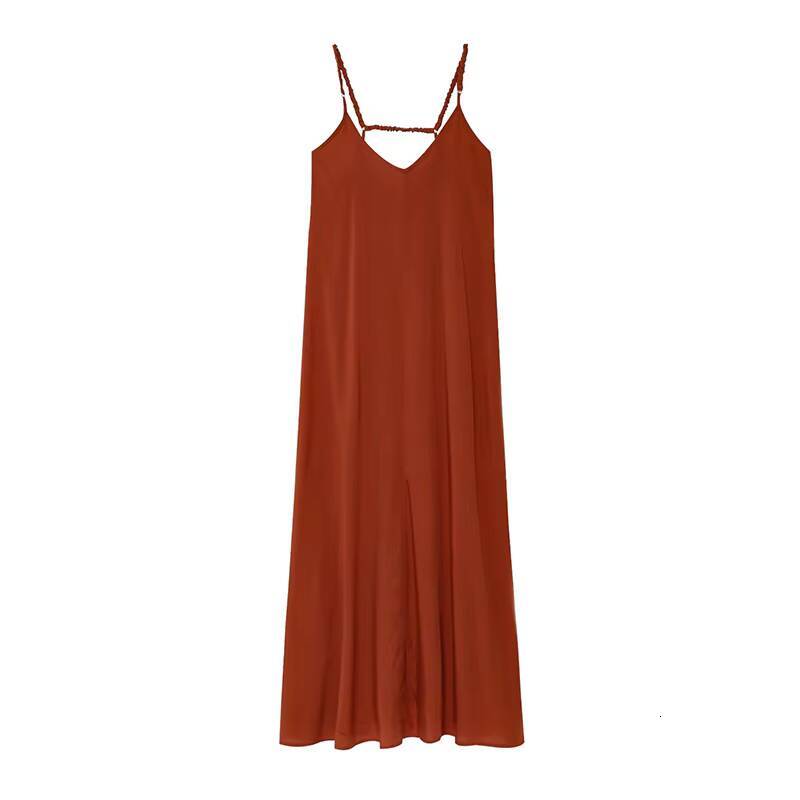 RAFZNB Fashion Thin Straps Long for Women V-Neck Sleeveless Dress Summer Sexy Off Shoulder Female Elegant Party Dresses dongdumaoyi