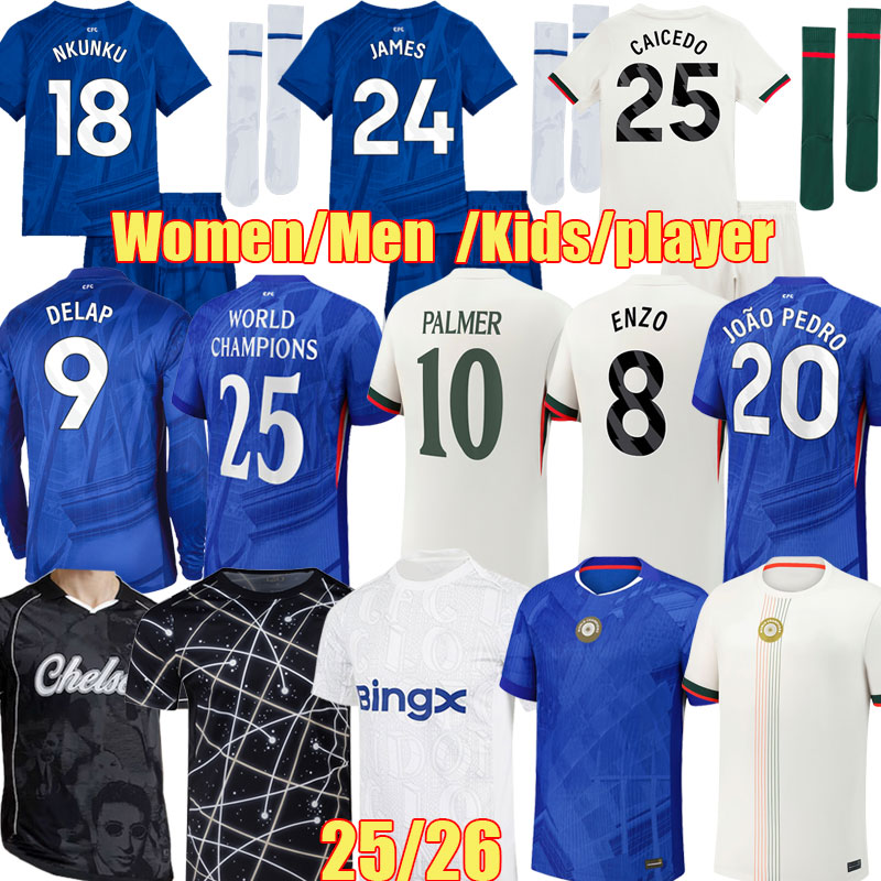 3XL 4XL 2025 CFC CUCURELLA ENZO NETO NKUNKU CAICEDO Soccer Jerseys chelseaes MUDRYK JAMES PALMER 24 25 26 FOFANA CHILWELL football shirt Men kits Kids jersey Uniform