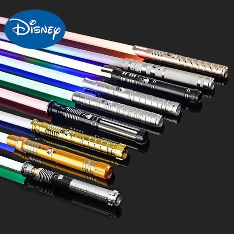 Disney 16 Colors RGB Lightsaber Metal Handle Double-edged Change Heavy Dueling Sound Two-in-One Light Metal Handle LED USB Charging W20250714
