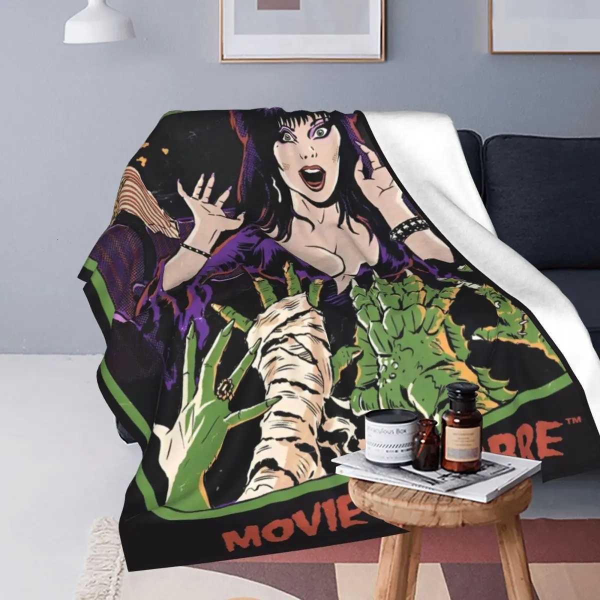 Elviras Mistress Of The Dark Movie Flannel Blankets Horror Comedy Soft Throw Blanket for Couch Bed Bedspread Sofa Bed Cover X250714