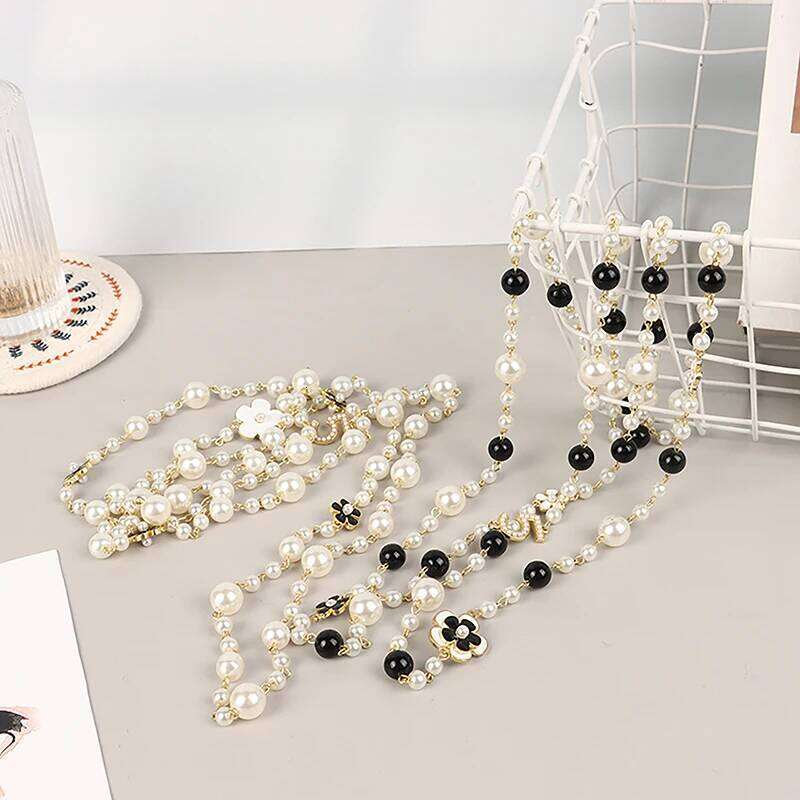 Classic Exquisite Pearl Long Sweater Necklace Fashion Lady Party Wedding Crystal Jewelry