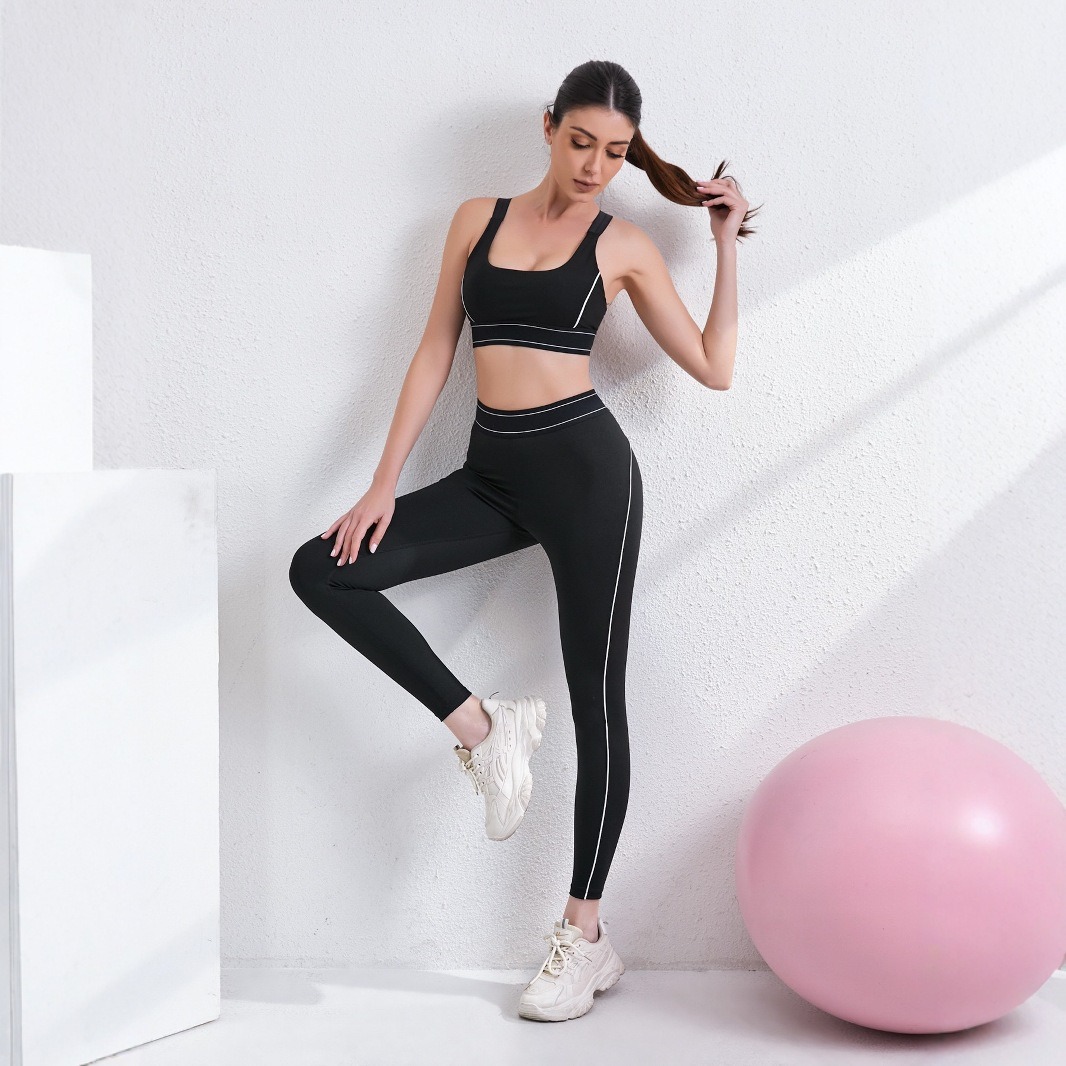 New Arrival High Compression Butt Lifting Tight and Strong Support Women's Yoga Bra Set fitness wear set