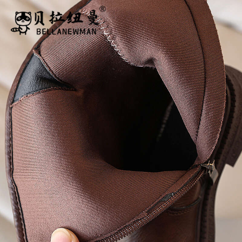 Girls' Fashion Leather 2024 Autumn New Big Kids Knight Mid-Calf Children's British Style Martin Boots