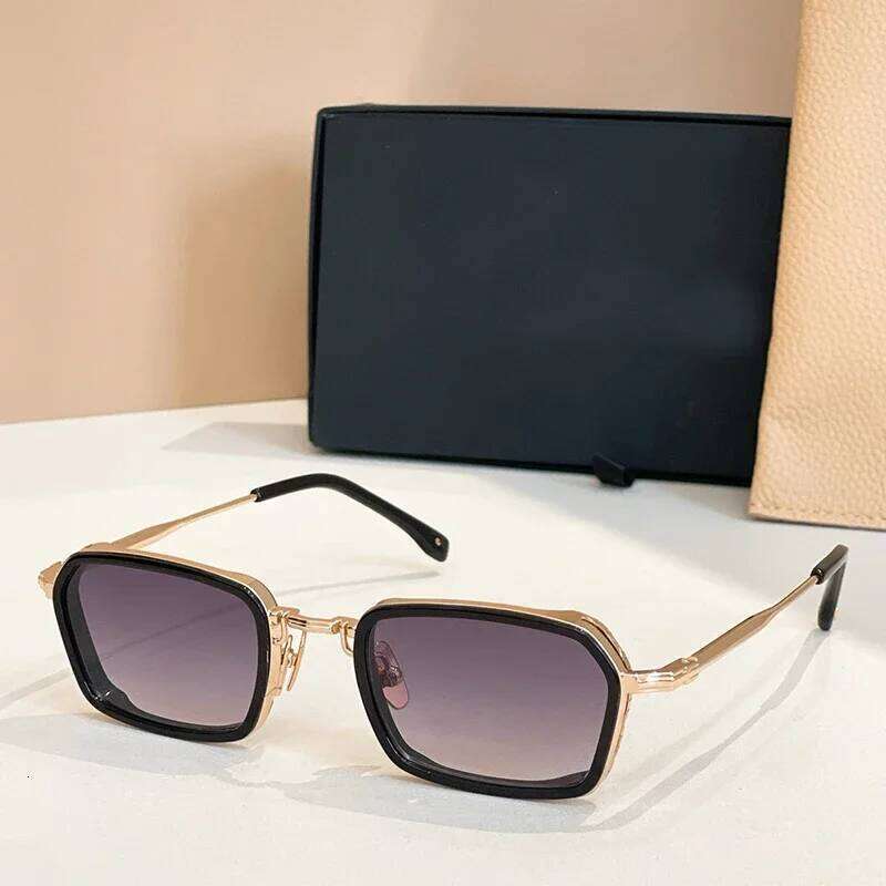 PAUI John Style Square Alloy High Street Sunglasses Men and Women Classical Gradient Uv400 Designer Brand Eyeglasses