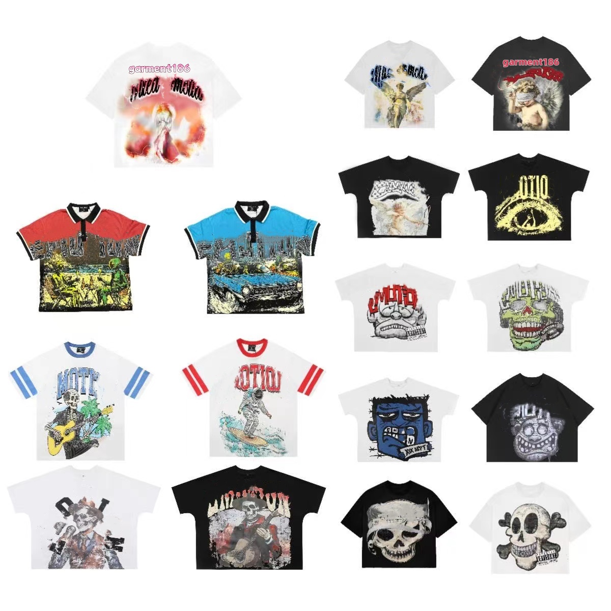 Men's shirtsshorts Boxy Fit Clothing Skulls Print mixed emotion ShirtSummer Breathe clothes MenWomen High QualityCasual T-shirt Tops S-XL 7ce
