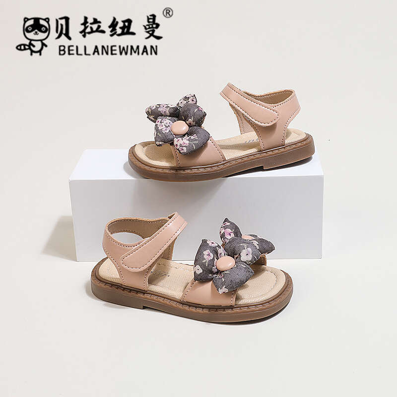 Girls Little Flower Princess Sandals 2024 Summer New Korean Style Soft Sole Children Open Toe Beach Shoes