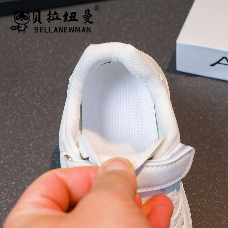 Children's Trendy White 2025 Spring and Autumn New Korean Style Girls' Fashion Thick-Soled Sneakers Boys' Versatile Casual Shoes
