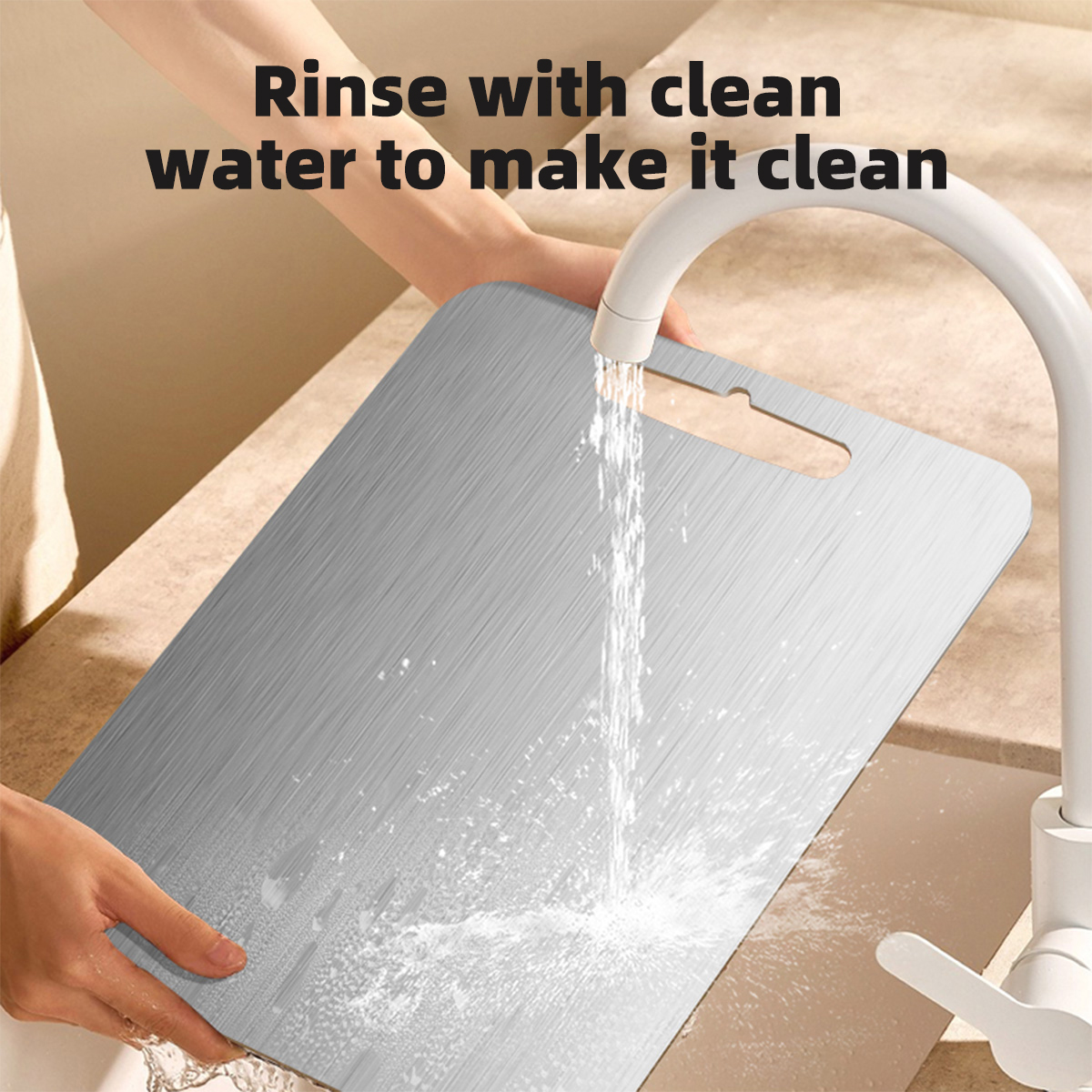 Food Grade Kitchen Pure Titanium Cutting Board Easy Clean Design Anti-Mold & Antibacterial with Rust Resistance big size