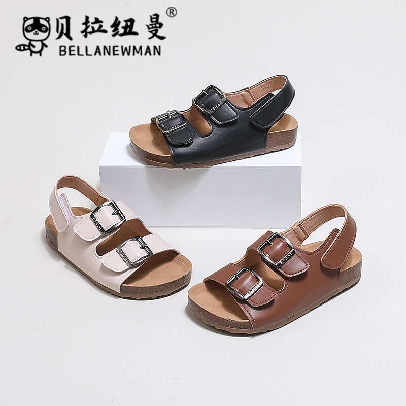 SHEIN Boys' Sandals 2025 Summer New Children's Cork Kids' Big Kids Beach Shoes