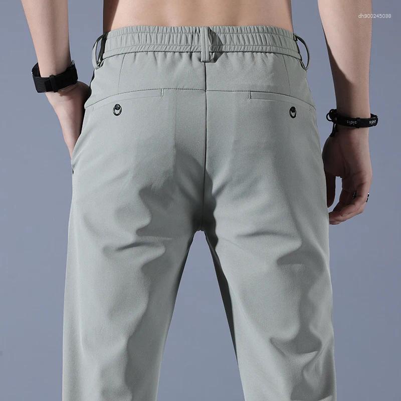 Men's Pants Spring Summer Ultra-thin Stretch Slim Straight Casual High Quality Fashion Breathable Golf Sports Trousers