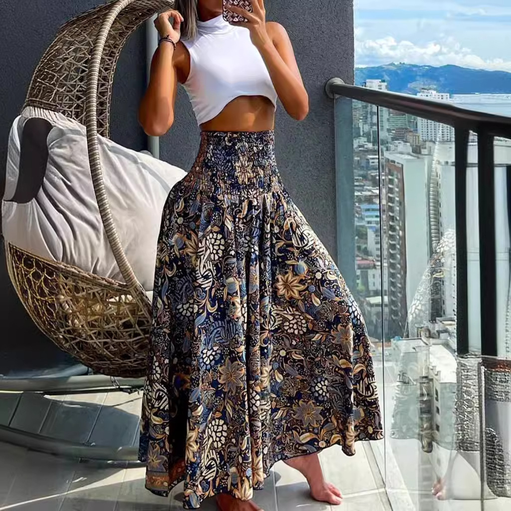 2025 New Women's Skirt Summer Style High Waist Slim fit Printed Women's Skirt New Women's Multi print Half length Skirt New Designer Dr