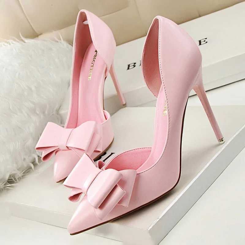 BIGTREE Shoes Women Pumps Fashion High Heels Shoes Black Pink Yellow Shoes Women Bridal Wedding Shoes Ladies Stiletto Party Shoe Z250714