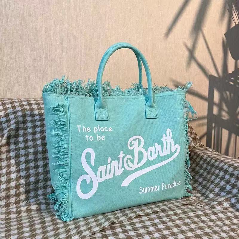 Shoulder Bag 2025 Fashion Handmade Tassel Travel Pure Color Cowboy Tote Large Capacity Beach High Quality Handbag
