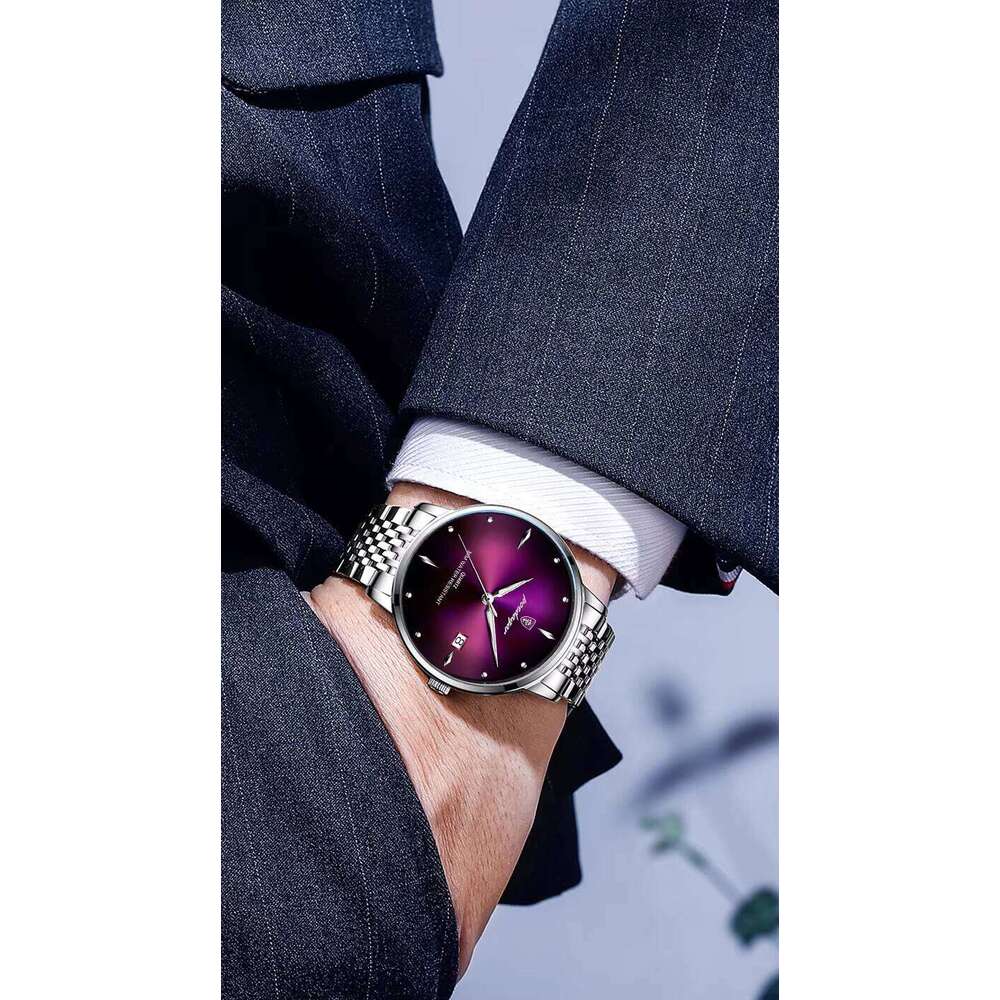 DHgargets Men's Ultra-Thin Business Watch - 50M Waterproof Sapphire Crystal Quartz Watch with Date & Luminous (Model 868)
