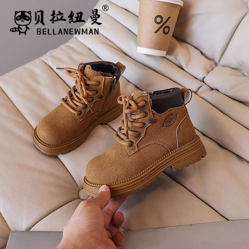 Children's Martin 2024 Autumn New Korean Style Girls' Riding Boys' Yellow Medium and Large Kids' Short Boots