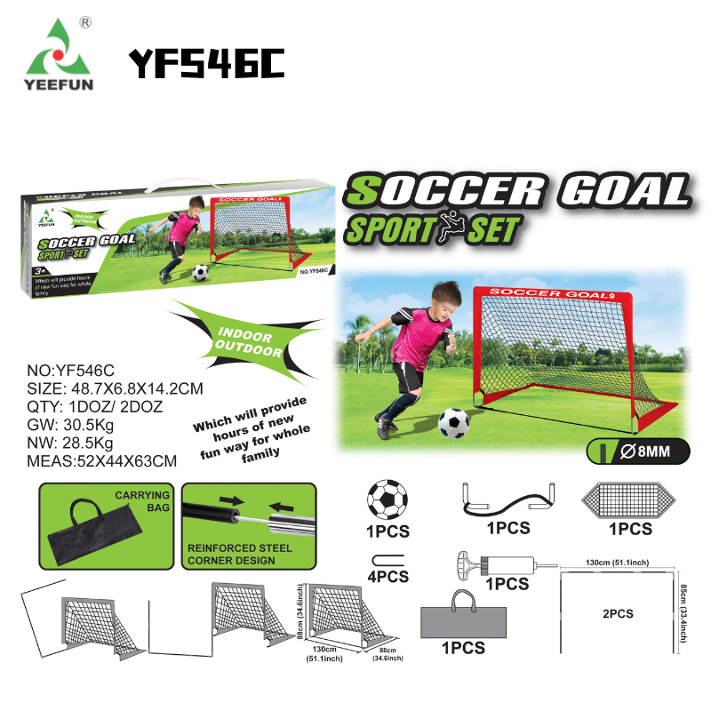 Interactive Kids' Soccer Game with Foldable Goalposts Ideal for Backyard Fun