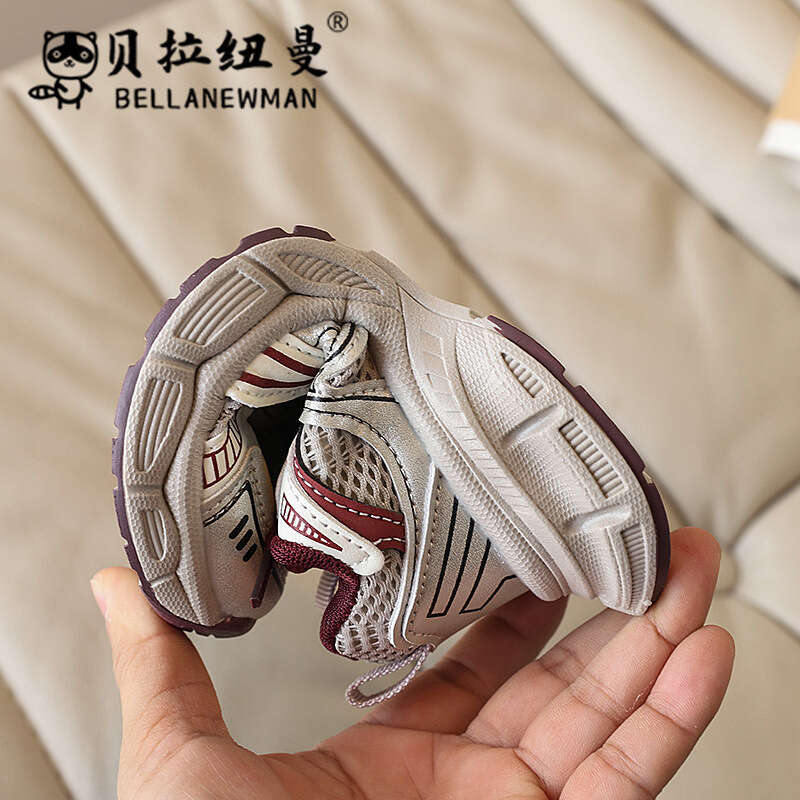 Girls' Fashion Dad 2025 Spring and Autumn New Korean Children's Color Block Casual Sports Boys' Breathable Running Shoes