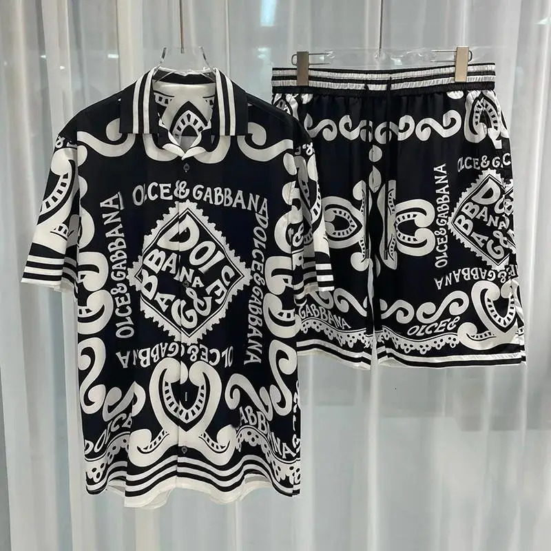 Summer Hawaiian Shirt Suit The Season Mens Casual Digital Print Set Fashionable Youth CrossBorder Clothing None AE Stock 250714