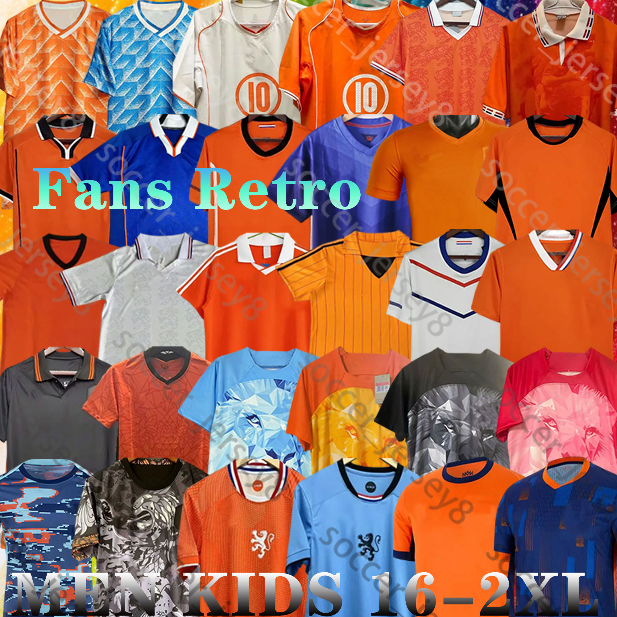 24 25 26 Netherlands Soccer Jerseys Retro 84 86 88 94 96 97 98 99 Holland BERGKAMP Gullit Rijkaard MEMPHIS BROBBEY FRIMPONG VEERMAN 2025 2026 men kids kit football shirt