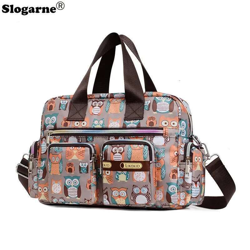 Women Handbag Casual Flower Print Large Capacity Shoulder Messenger Waterproof Tote Bag Multiple Patterns Picnic Backpack