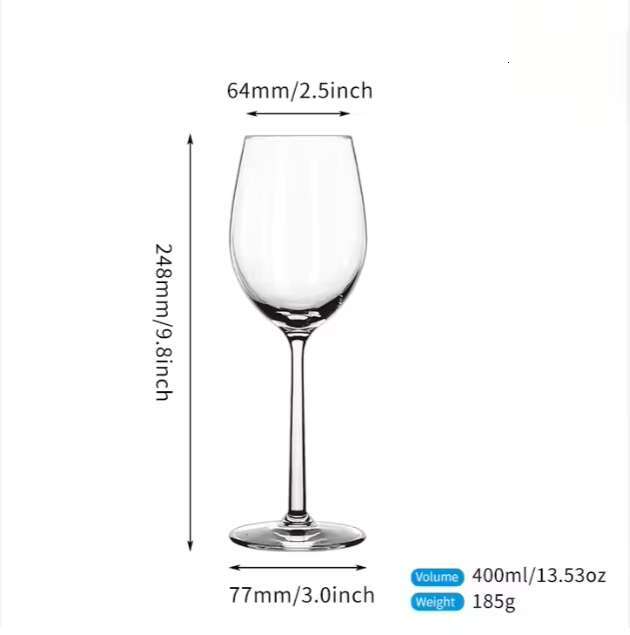 400ml/13.53oz Classic European Stemless Goblets Unique Wine Clear Glass Colorful Water Juice Custom Gift Box
