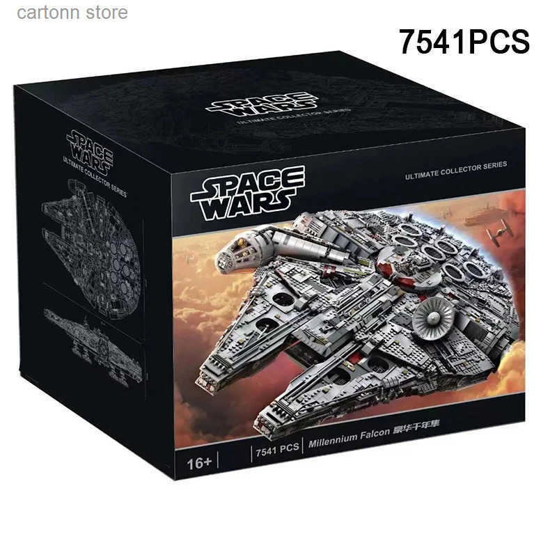 In Stock With Stand Millennium Ship Falcon Building Blocks Kits Compatible With 05132 Star Bricks Gifts 75192 L250714