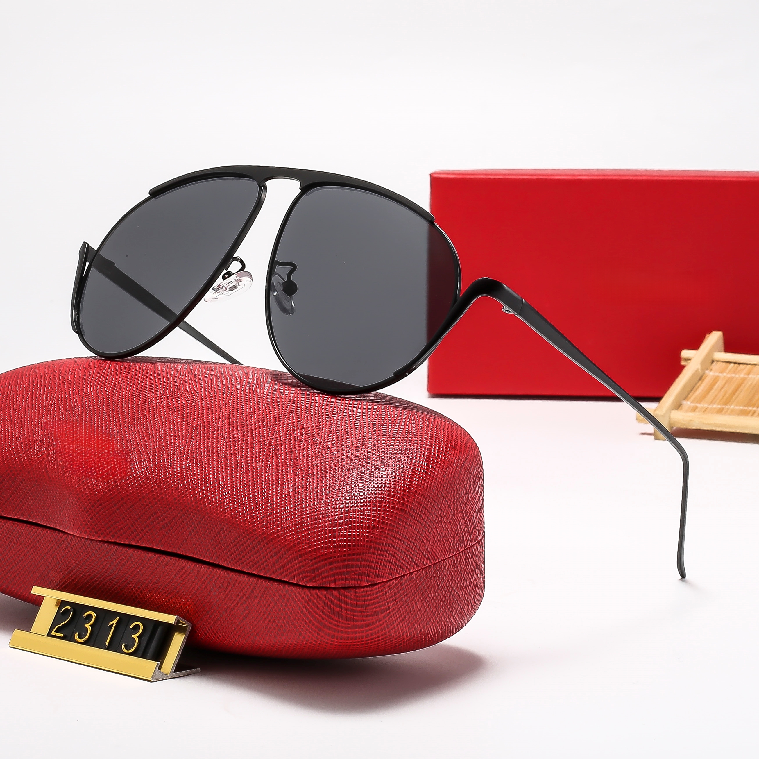 FF 2313 luxury Sunglasses designer womens Mens Wearing fashion hot selling senior Eyewear For Women eyeglasses frame Vintage Metal Sun Glasses With black box