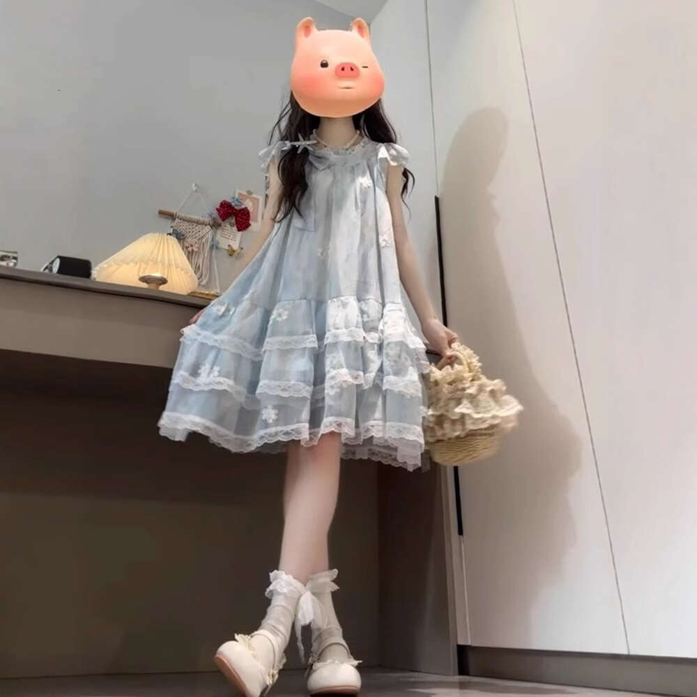 Pure Desire Sweet Little Flutter Sleeve Floral For Girls Summer Petite High-End Elegant Princess Puffy Short Dress B5