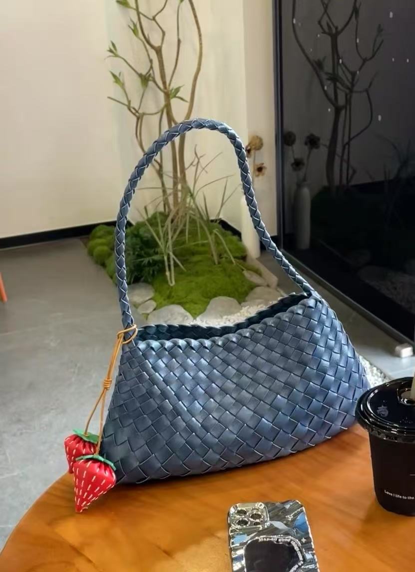 dragon diffusion Handbags Dragon Diffusion Womens Leather Woven Bag Single Shoulder Handbag Underarm Bag Baguette Bags 81c